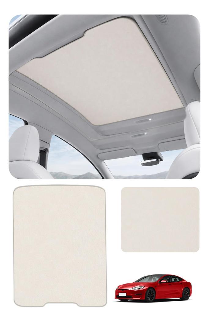 Sovtekr Roof Sunshade for Tesla Model Y Juniper 2026, One-Piece Design, Electrostatic Adsorption, Seamless Fit, UV Heat Block, Nano Crystalline