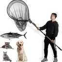Smarkey Dog Catch Net Pole, Animal Catching Net, Wildlife Control Tool, Large Fish Landing Net for Chicken Raccoon Duck Goose Bird Skunk Bat Raccoon Guinea Fowl Feral Cat Pigeon Tuna Goat - Heavy Duty