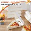 Gilprop 100 Pack Pizza Slice Boxes Bulk, Suits for 12 Inches Reusable Pizza Slice Storage Containers with Windows Wedge Paperboard Plate Food Boxes for Food Cake Tray Slices Storage