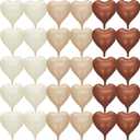 30 Pcs Heart Shaped Balloons 18in Brown Nude Tan Cream Caramel Foil Mylar Balloons Foil Balloon Decoration for Women Girls Valentine's Day Birthday Wedding Proposal Bridal Bachelorette Party Decor
