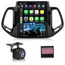 9.7 Inch Car Stereo for Jeep Compass 2017 2018 2019, 2+64G Android Touchscreen Radio with Wireless Carplay & Android Auto/WiFi/HiFi/GPS Navigation/Mirror Link/SWC,