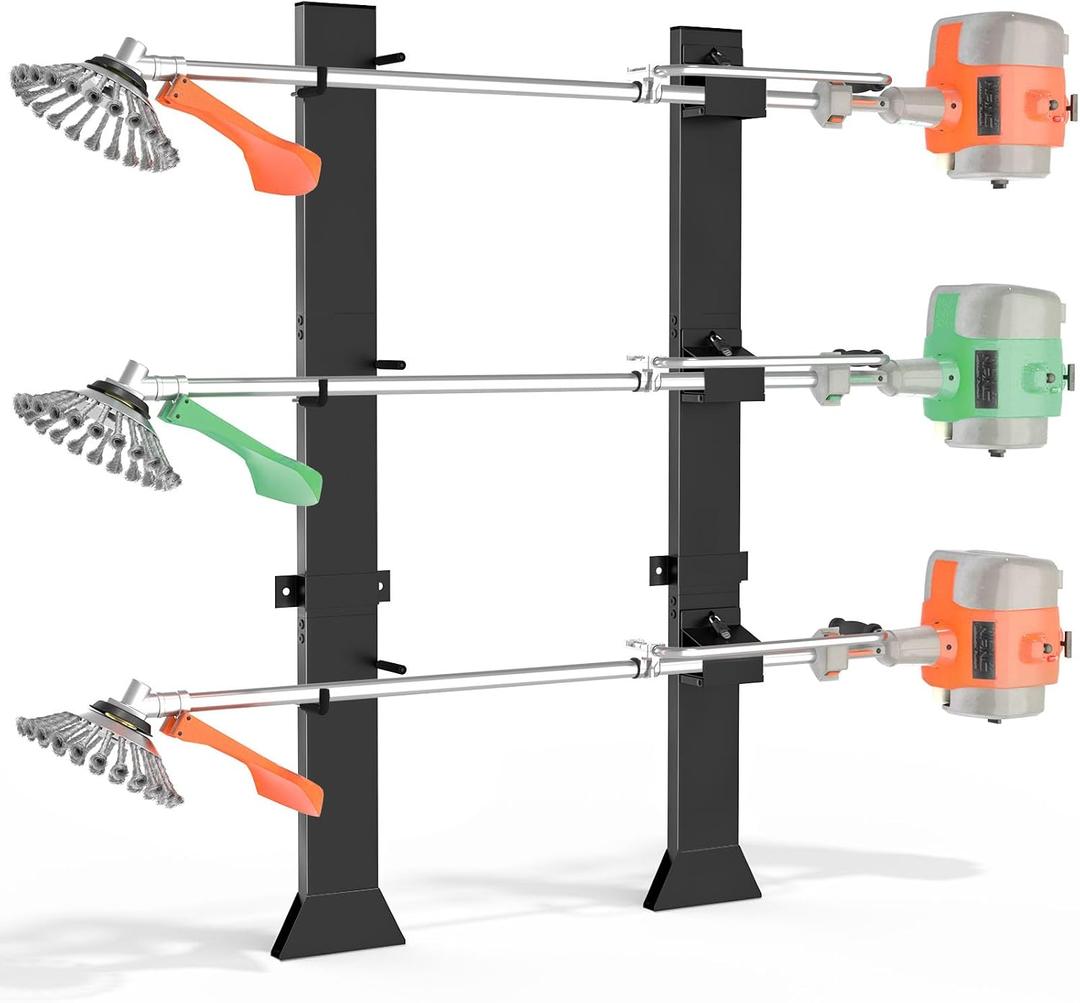 3 Place Weed Eater Rack for Trailer,Trimmer Racks for Open Trailers,Weedeater Rack Holder for Landscape Trailer Truck Lawn Equipment Accessories w/Lock