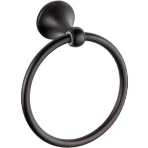 Wall Mounted Classical Design Round Towel Ring for Bathroom (Black) (1 pack)