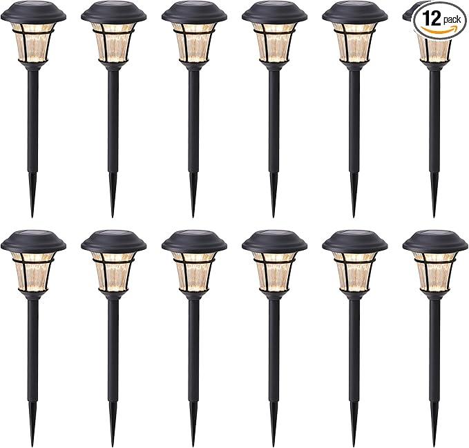 MAGGIFT 12 Pack Solar Pathway Lights Outdoor Solar Garden Lights for Patio, Yard, Driveway
