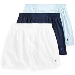 POLO RALPH LAUREN Underwear Boxers Pack, 3-Pack, Classic Fit Cotton Woven Men's Underwear, (Big & Tall Availble) L