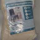 Soft Thick Cream Solid Velvet Dining Chair Covers Parson Stretch Chair Slipcover for Dining Room Washable Set of 4 Chair Protectors Covers (Cream, Set of 4), 19"D x 20"W x 30"H