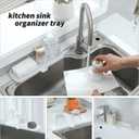 Silicone Bathroom Soap Dishes with Drain Spout-Bathroom and Kitchen Sink Organizer,Sponge Holder,Dish Soap Tray,Perfect for Dispenser,Scrubber,Bottle,Cup on Sink or Counter-White 12"4"