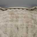 OstepDecor Faux Fur Couch Cover, Soft Plush Couch Covers for Sofa, Fuzzy Cozy Bubble Sofa Covers Washable, Pet Friendly Couch Protectors for Dogs, Dog Mat for Couches and Sofas (35" x 35", Beige), 3 Pcs