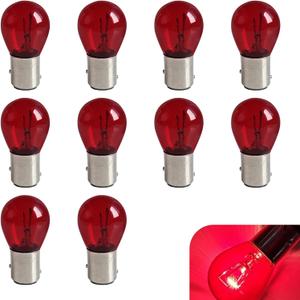 10 PCS 1157 Bulbs, 12V21/5W BAY15D 2057 2357 7528 Light Bulbs, Universal Dual Contact Halogen Lamp/Brake Light Bulb/Turn Signal Bulb/Tail Light Replacement Lighting (Red)