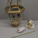 Livex Lighting Lantern 2354-02 Monterey 3 Light Outdoor Polished Brass Finish Solid Brass Post Head with Clear Beveled Glass, 17" x 9" x 11"