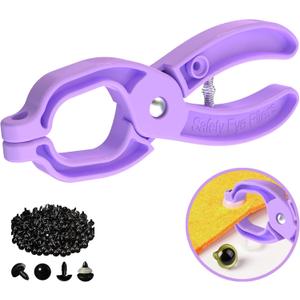 GEOCCI Safety Eye Tool Auxiliary Tool for Attaching Safety Eyes for Crocheting Safety Eyes Crochet Tools for Amigurumi Crochet & Stuffed Animal Eyes Making Supplies ToolPurple