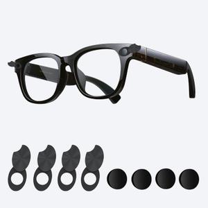 LED Light Privacy Cover for Ray-Ban Meta Smart Glasses Accessories,Blocking Covers Compatible with RayBan Meta Wayfarer, Skyler, Headliner Glasses, Include 4 Camera Covers & 4 Lens Foam Pads