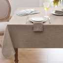 Softalker Extra Lang Table Cloth for 6/ 8 Foot Rectangle Table 60x120 inch Faux Linen Tablecloth Outdoor Waterproof and Stain Resistant Brown Table Cover for Party Picnic Decor Farmhouse Tabletop