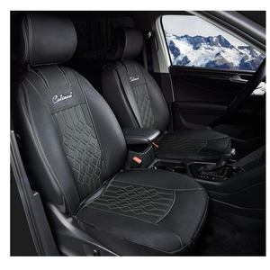 COLINOO Leather Car Seat Cover Waterproof Seat Protector Universal Fit Vehicle Seat Cover Black-Red Line 2 Pcs