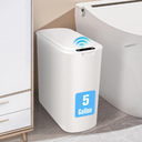 Cesun Motion Sensor Trash Can, 5 Gallon Automatic Bathroom Garbage Can with Lid, Touchless Smart Plastic Slim Wastebasket for Bathroom, Office, rv, Bedroom, Living Room, White