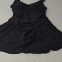 One Piece Swim Dress Swimsuits for Women Tummy Control Swimdress Skirt V Neck Bathing Suit (X-Large, Black)