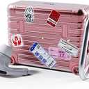 MIAK AirPods Pro 2/1 Case – Shockproof Hard Shell, Stylish Travel Design with DIY Stickers & Carabiner – Rose Pink Set of 3