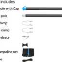 14FT Trampoline Enclosure Net with Universal Trampoline Replacement Enclosure Poles and Hardware (Only fit for 14FT Trampoline with 6 Poles)