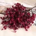 Waipfaru 6Pcs Fake Flowers Baby's Breath Silk Artificial Flowers Gypsophila Bouquets Bulk Real Touch Fall Stems for Fall Thanksgiving Decor Autumn DIY Floral Arrangement Table Centerpieces, Wine Red