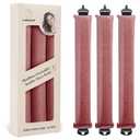 Luckybear Heatless Hair Curlers, 3pcs Satin Jumbo Flexi Rods for All Hair Types, Overnight Sleeping Curls Styling Tools, Dark Pink