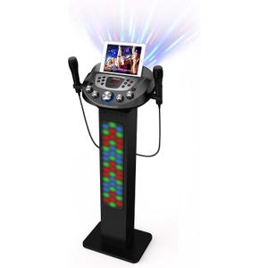 Starion KS829-B Bluetooth Karaoke Machine l Pedestal Design w/Light Show l 4 Built-in Speakers & 2 Tweeters l Two USB for Bluetooth / MP3 Record & Playback l Disco Ball Effect l Two Microphones