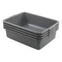 13 L Plastic Commercial Bus Tubs, Grey Plastic Dishwashing Tub, 4 Packs