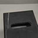 Natural Black Marble Tissue Holder, Removable Tissue Box, Tissue Dispenser with Acrylic Board Bottom, for Bathroom, Living, Bedroom, Dressing Table, Kitchen, Office, 5.5X5.5X5.7 Inch Napkin Box