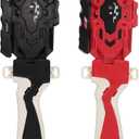 2 Pack String Launchers and Grips, Battling Burst Launcher, Left/Right Spin, Only Compatible with Burst, Two Launch Modes Gyros(Black+Red)