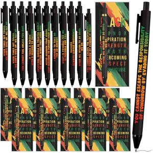 25 Set Black History Month Pens Bulk with Bookmarks for Women Men African American Gifts Inspiration Freedom Party Favors Office Supplies Festival Celebration
