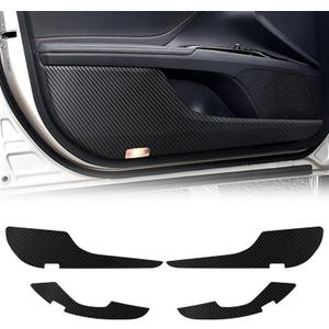 Car Door Anti Kick Pad Cover Compatible with Toyota Camry 2018-2025, Door Scratch Protector Molding Trim, Interior Dirty Collision Stickers for Camry 2018-2025, Carbon Fiber Leather (4Pcs/Set)