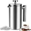 French Press 24 oz, Premium Stainless Steel French Press Coffee Maker 2 cup