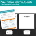 2 x HABGP Two Pocket Folders, 50 Pack 2 Pocket Folders Fit Letter Size Paper, Black Paper File Folders with Pockets for School Office Home Business