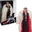 Barbie The Movie Collectible Ken Doll Wearing Big Faux Fur Coat and Black Fringe Vest with Bandana