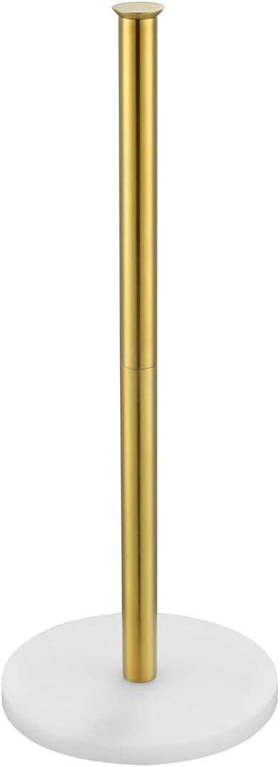 JQK Toilet Paper Storage Stand White Gold, 304 Stainless Steel Tissue Reserve Holder Dispenser for Bathroom, Brushed Gold, TPS180-WG (15.35 Inch)