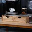 Storage Drawer Holder for Capsules Coffee Pod K-cup Organizer /2 Drawers for Counter Organization for Kitchen Utensil Storage Home Decor Office Supplies- Coffee Brewer Accessories Wood 1D2C-LT