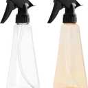2 x Spray Bottles 12oz/350ml Empty Spray Bottles Refillable Mister Bottle with Multicolor for Cleaning, Plants, Hair, Cooking (Clear + Champagne)
