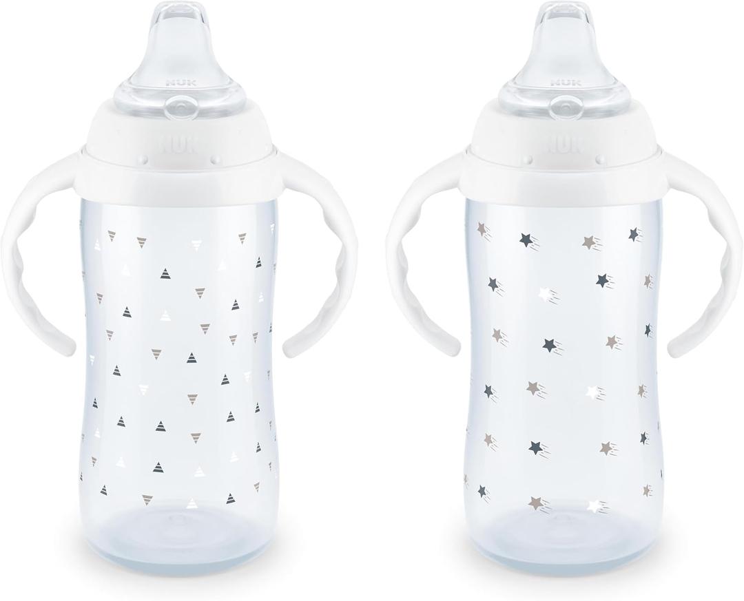 NUK Learner Cup 6+ Months Timeless Collection  Exclusive 10 Oz – BPA Free Spill Proof Sippy Cup 2 Count (Pack of 1)