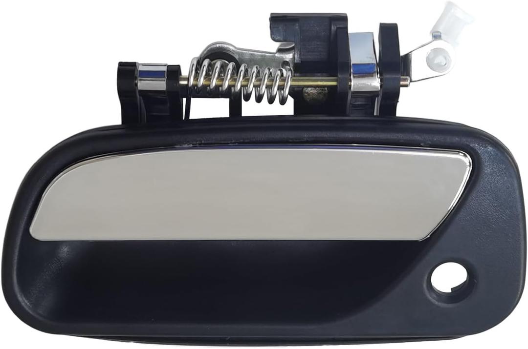 80871 Front Driver Side Exterior Door Handle for 1993-1998 Toyota T100, Replaces TO1310135, 6922034020, Black Bezel w/Chrome Lever