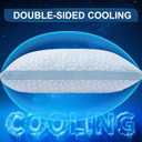 QUTOOL Enhanced Cooling Pillows for Sleeping, CertiPUR-US Shredded Memory Foam Pillows Queen Size Set of 1 for Hot Sleeper, Adjustable Bed Pillow for Side, Back, Stomach Sleepers Support Yet Soft Blue