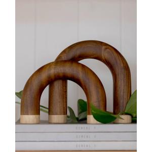 PEAKOLY Wood Arch Decorative Objects - Book Shelf Decor Aesthetic, Modern Coffee Table Decor, Home Dcor Accents, Wood Sculpture, Shelf Decorations, Bookshelf Decorations, Bookcase Decorative Items