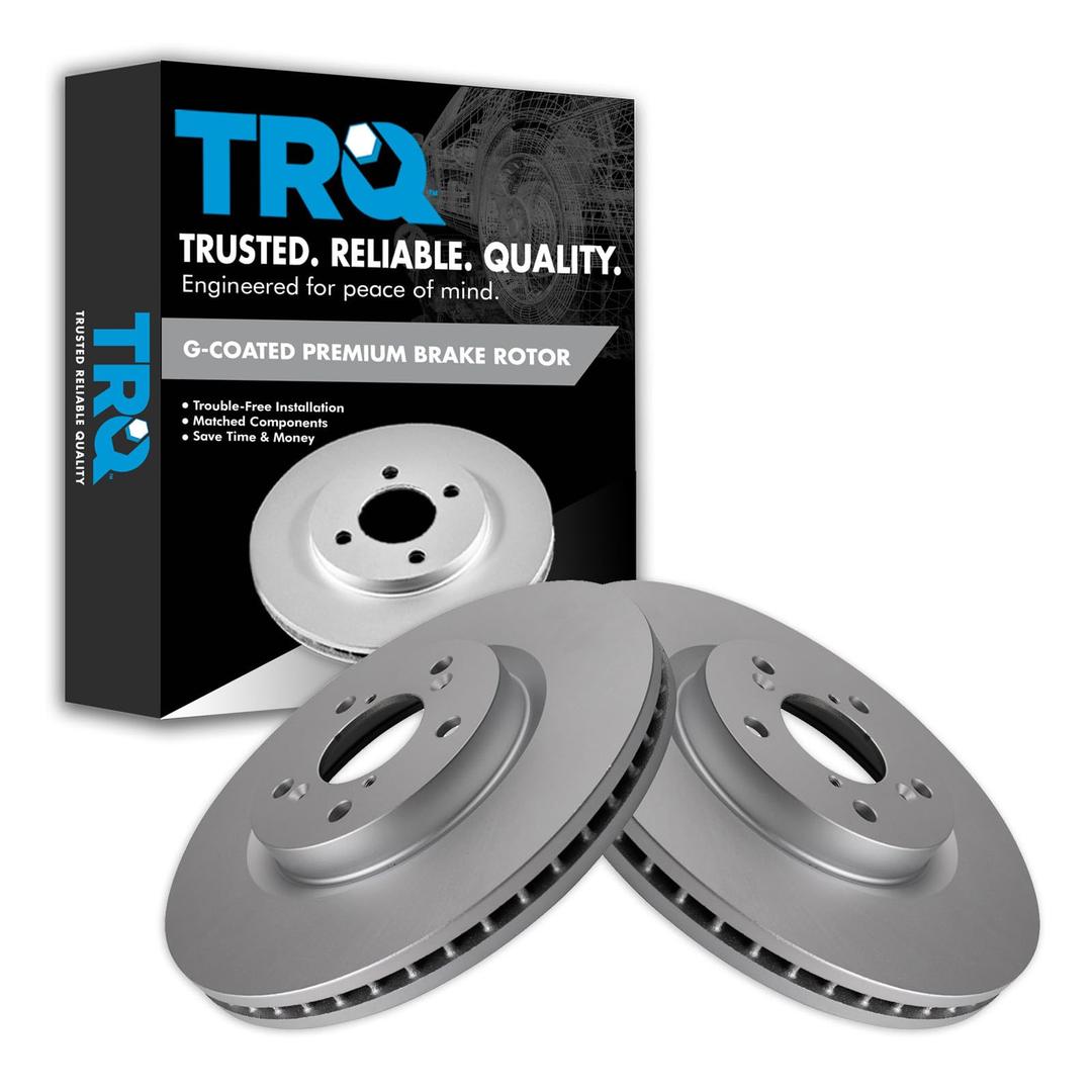 TRQ Front Brake Rotor Set Coated