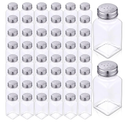 Bokon 48 Pack Glass Salt Shaker Bulk with Stainless Lids Tops 2.7oz Small Spice Shaker for Kitchen Restaurants and Catering Wedding Party Supplies