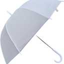 Clear Bubble Umbrella  See Through, Rain & Windproof Umbrella for Weddings, Prom, Graduation and Outdoor Events - Automatic Open, Crook Handle, Clear Dome (Pure white)