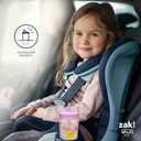 Zak Designs Kelso Toddler Cups For Travel or At Home, 15oz 2-Pack Durable Plastic Sippy Cups With Leak-Proof Design is Perfect For Kids (Fanciful Unicorn, Happy Skies)