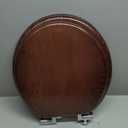 Round Slow Close Wood Toilet Seat Support 400 lbs. Heavy Duty Wooden Toilet Seat with Natural Wood Veneer, Toilet Lid with Soft Close Chrome Hinges, Grip-Tight Bumpers Easy to Clean, Easy to Install