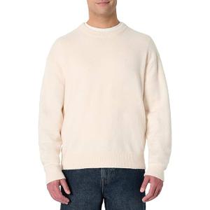  Men's Relaxed-Fit Cotton Blend Textured Crewneck Pullover Sweater, Oatmeal Heather, Medium