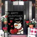 DLZDN Happy Valentines Day Snowman Love Heart Garden Flag 1218 Inch Double Side Vertical Burlap Farmhouse Yard Sign Holiday Outdoor Decoration