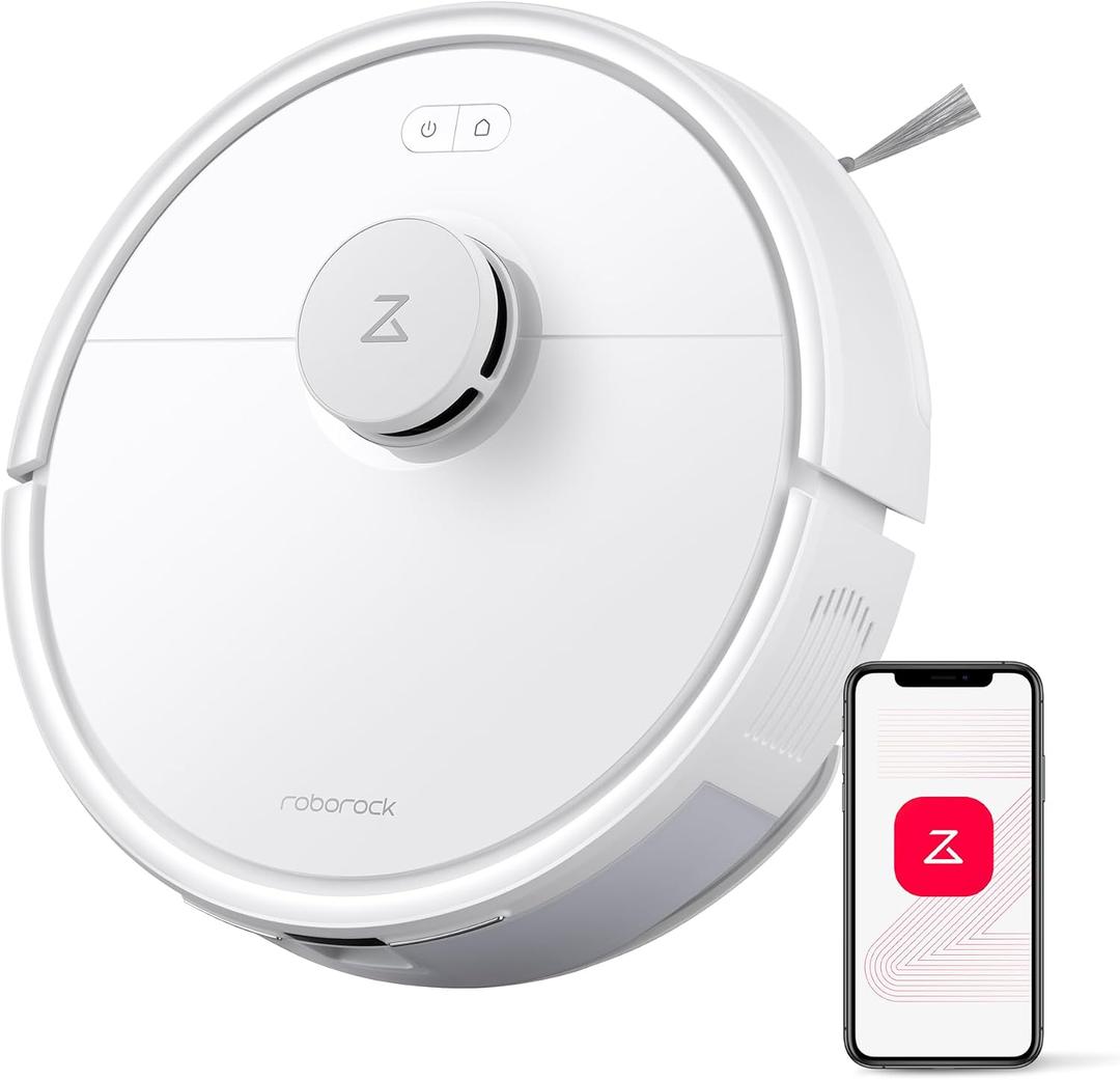 Roborock Q7 L5 Robot Vacuum and Mop Combo, 8,000Pa Suction, Upgraded from Q5 Pro, Dual Anti-Tangle System, LiDAR Navigation, No-Go Zones, Self-Charging Robotic Vacuum Cleaner, White