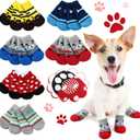 Sadnyy 24 Pcs Dog Socks for Large Dogs Non Slip Dog Booties Paw Covers with Grips Anti Slip Pet Shoes Cute Summer Doggie Paw Protectors for Hot Pavement Hardwood Floor Prevent Scratching Licking Wound (Large)