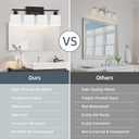CANMEIJIA 4-Light Bathroom Vanity Light Fixtures, Matte Black Vanity Wall Scones Lighting for Bedroom Living Room, Modern Vanity Lights with Milky White Glass Shades, E26 Socket, Bulbs Not Included